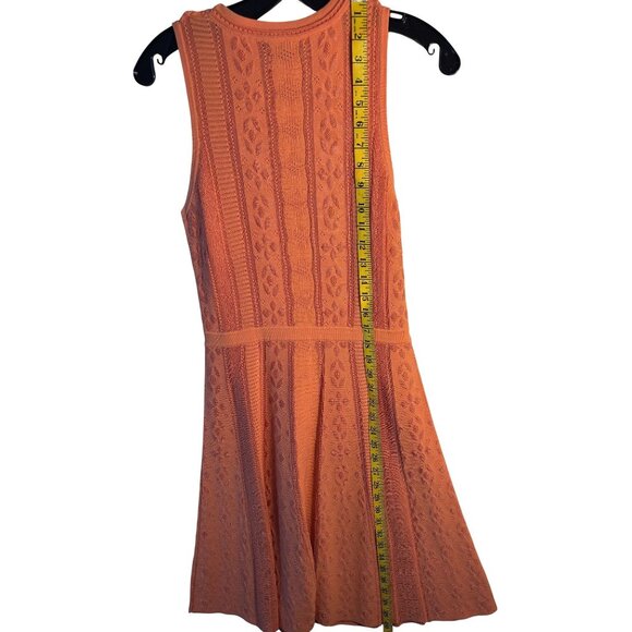 Etcetera XS Orange Knit Sleeveless Dress With Fit & Flare Design - Picture 10 of 11